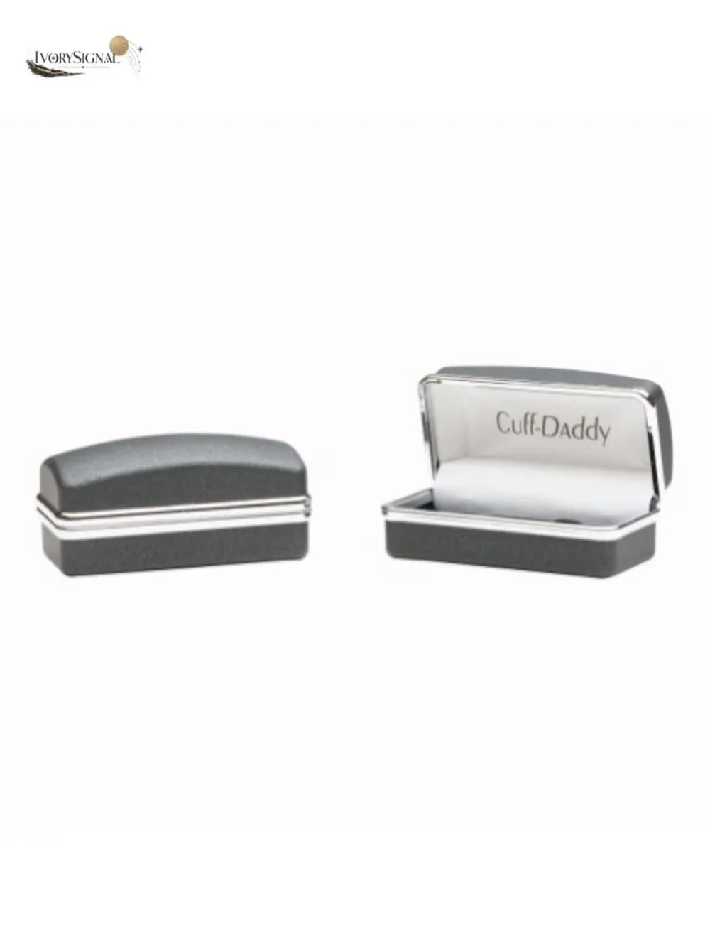Men's Black Diamond Dust Tuxedo Cufflinks & Studs Set in Gift Box